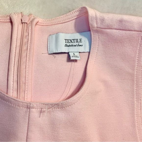 New TEXTILE Elizabeth and James Skater Dress Large Pale Pink Sleeveless Flare - Picture 10 of 16